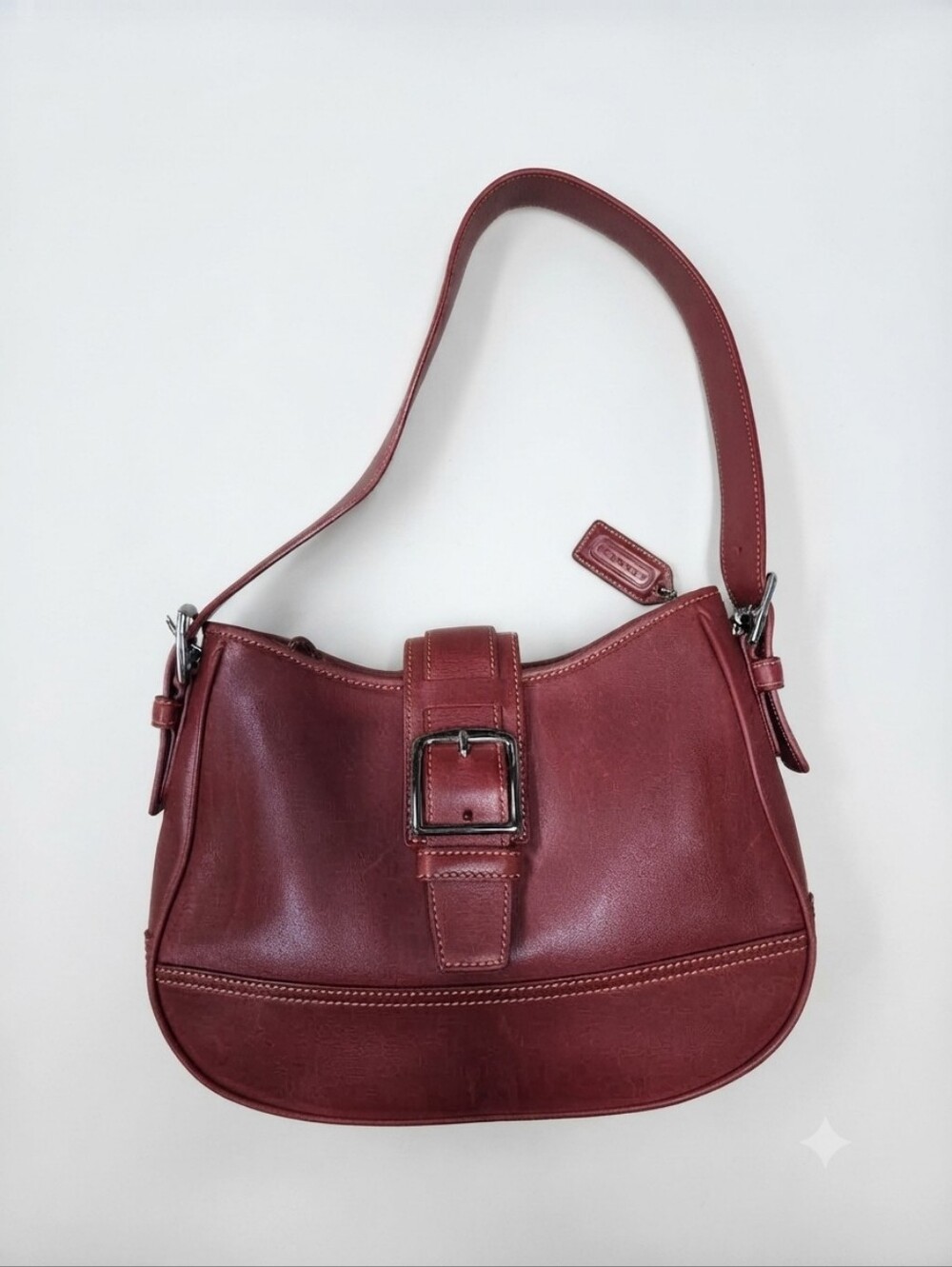Vintage Y2K Coach Hamptons Soho Burgundy Leather Buckle Shoulder Bag Purse EUC - Picture 2 of 13